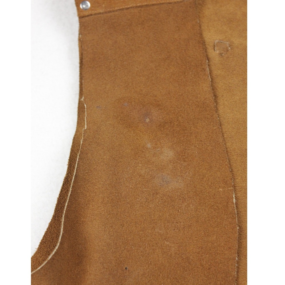 Vintage Brown Suede Leather Fringe Vest Beaded Hippie Festival Western Boho - Picture 3 of 7